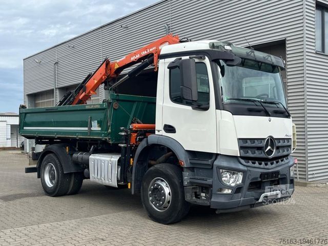 Trijų pusių savivartis sunkvežimis MERCEDES-BENZ Arocs 1835 K 2-Achs Kipper Kran Atlas 126.3