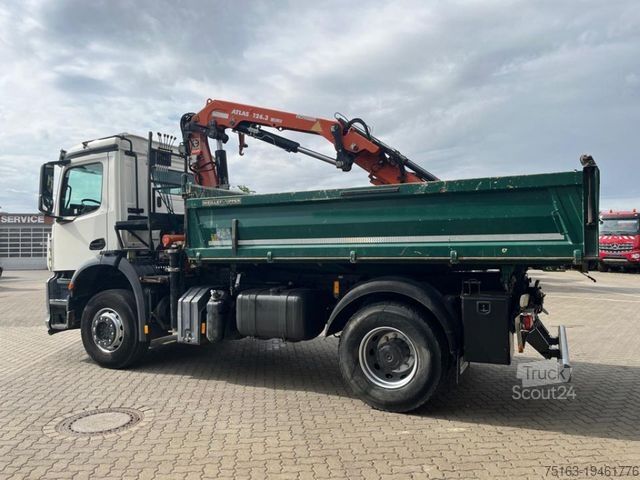 Trijų pusių savivartis sunkvežimis MERCEDES-BENZ Arocs 1835 K 2-Achs Kipper Kran Atlas 126.3