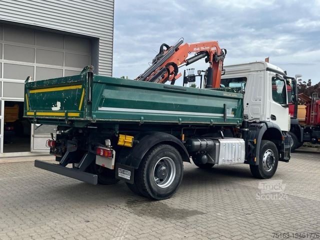 Trijų pusių savivartis sunkvežimis MERCEDES-BENZ Arocs 1835 K 2-Achs Kipper Kran Atlas 126.3