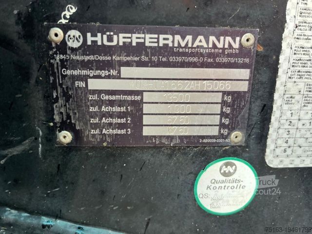 Roll off trailer HÜFFERMANN 2-achs Abrollanhänger HTA 16.62 Containeranhänge