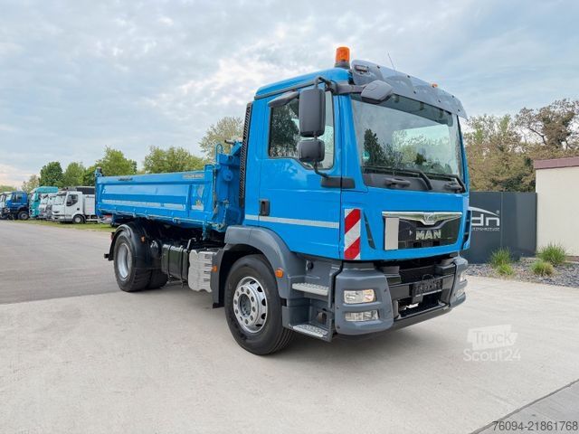 Trijų pusių savivartis sunkvežimis MAN TGM 18.290 4x2 MEILLER Kipper AHK Kipphydr.