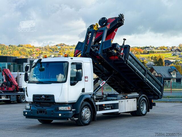 Āķa konteineru automašīna RENAULT D 18 * ABROLLKIPPER + HMF 1220 K-R * TOP!