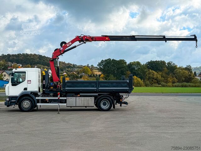 Āķa konteineru automašīna RENAULT D 18 * ABROLLKIPPER + HMF 1220 K-R * TOP!