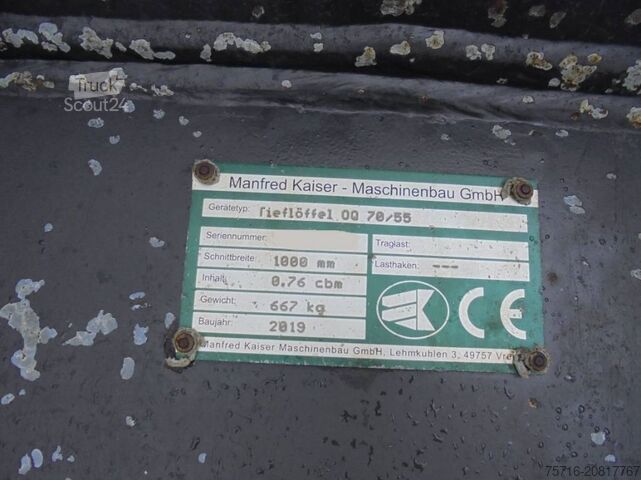 Ruka bagera OilQuick Tieflöffel 1.000 mm - OQ70-55