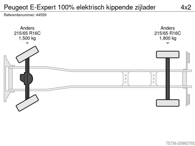 Bil for innsamling av avfall Peugeot E-Expert 100% elektrisch kippende zijlader
