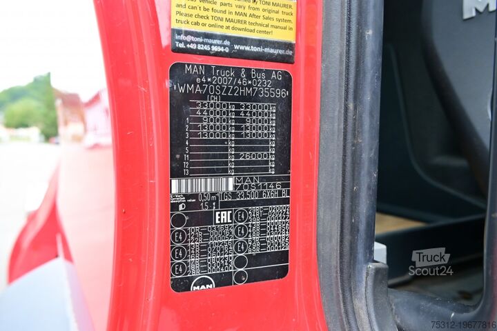 Șasiu de camion MAN TGS33.500 E6 6x6 Hydrodrive Allrad Pritarder