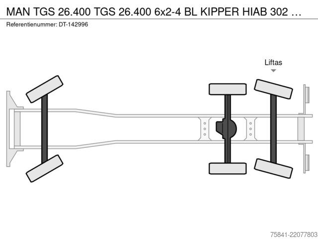 Kranbil MAN TGS 26.400 TGS 26.400 6x2-4 BL KIPPER HIAB 302 ...