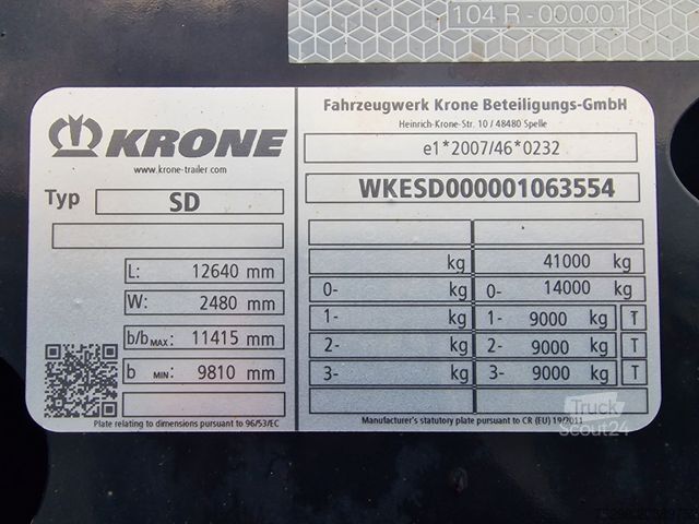 Polpriklopnik za zamenljive nadgradnje KRONE SD / Lift / Multi / Teleskop / 11.035-12.640