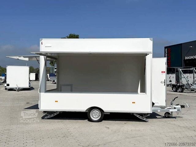 Reboque de venda Blyss H15362HN | WEISS 360X203X230CM 1500KG VERKAUFSANHÄNGER | 2X VERKAUFSKLAPPE