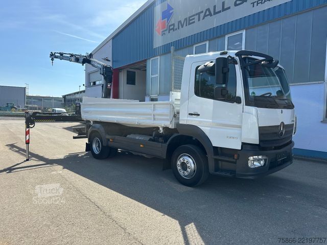 Żuraw samochodowy MERCEDES-BENZ 1224 K Atego 2 Seiten Kipper Hiab 078 X Duo