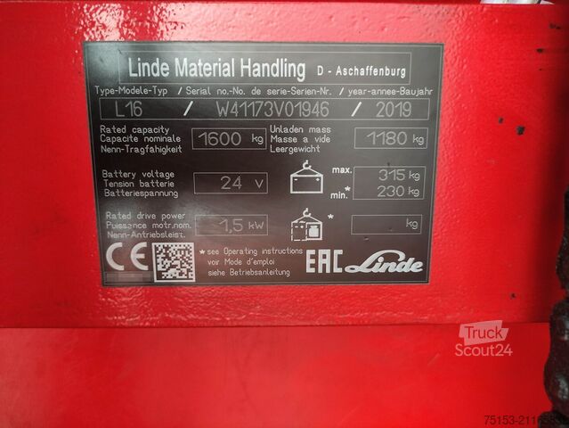 Στοιβαχτές παλετών Linde L16-1173
