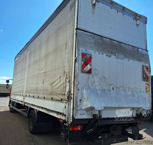 Plattewagen met zeil RENAULT Midlum 220 DXi 1 Liege Schiebeplane Edscha LBW
