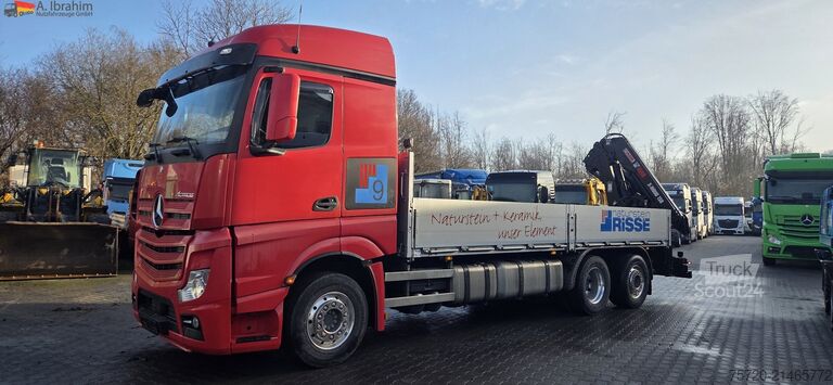Autožeriav Mercedes-Benz Actros 2545 6x2 Pritsche Kran HIAB 158 | Retarder | Lift-Lenkachse