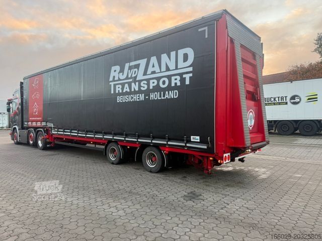 Lavbygd semitrailer MEUSBURGER 2-Achs-Gabelstaplertransporter Rampe Dhollandia
