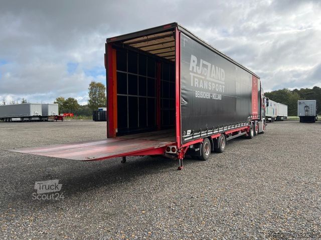 Lavbygd semitrailer MEUSBURGER 2-Achs-Gabelstaplertransporter Rampe Dhollandia