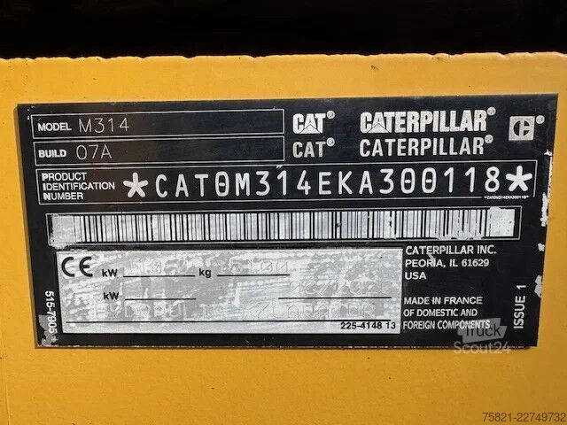 Gravemaskine på hjul Caterpillar M314 M314 Next Gen