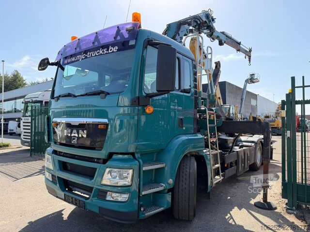 Containertransport (haakarmsysteem) MAN TGS 26.360 6x2 HOOKLIFT + CRANE TEREX ATLAS TLC...