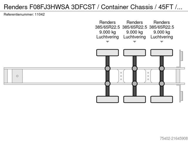Transport kontenerowy Renders F08FJ3HWSA 3DFCST / Container Chassis / 45FT / ...