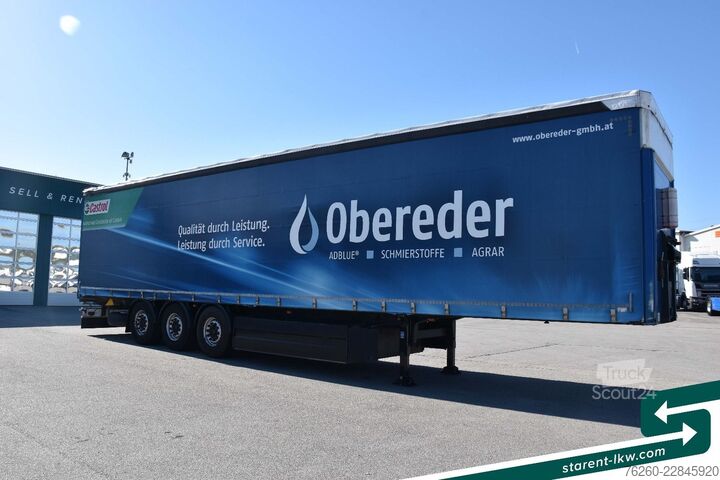 Auflieger mit Pritsche & Plane SCHWARZMÜLLER Bordwandtautliner Palettenkasten Liftachse
