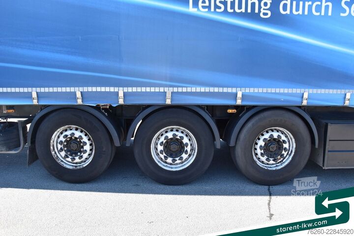 Auflieger mit Pritsche & Plane SCHWARZMÜLLER Bordwandtautliner Palettenkasten Liftachse