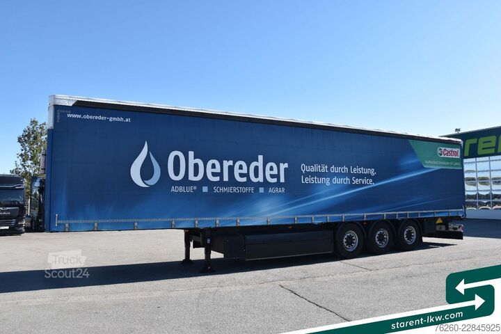 Auflieger mit Pritsche & Plane SCHWARZMÜLLER Bordwandtautliner Palettenkasten Liftachse