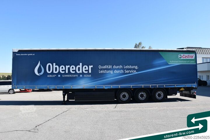 Auflieger mit Pritsche & Plane SCHWARZMÜLLER Bordwandtautliner Palettenkasten Liftachse