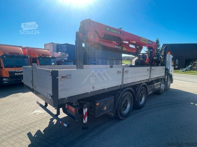 LKW mit Pritsche (offen) VOLVO FM12  8x4BB KIPPER KRAN PK33000ELB Fly-Jib WINDE