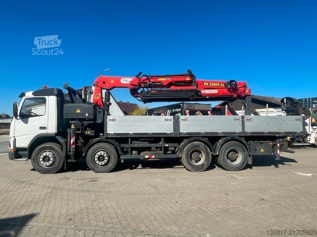 LKW mit Pritsche (offen) VOLVO FM12  8x4BB KIPPER KRAN PK33000ELB Fly-Jib WINDE