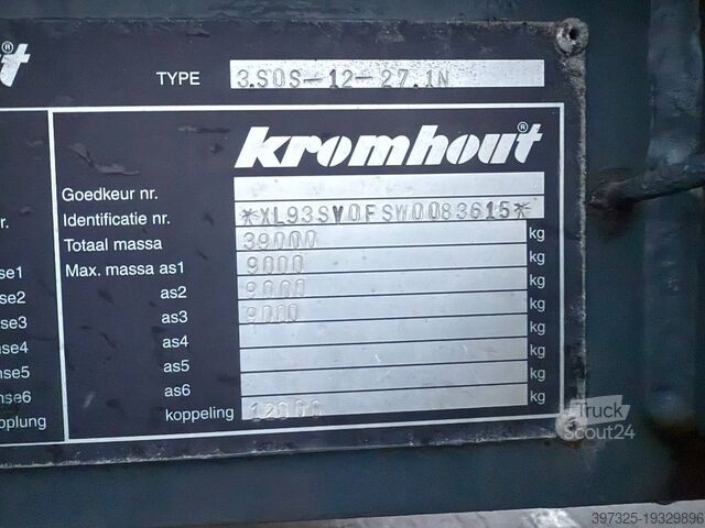 Skjutbara presenningar Kromhout Curtain stepdeck/Plane tiefbettauflieger/Nedbygget