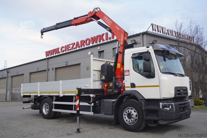 Plošina so žeriavom Renault C280 DTI 8/ FASSI crane F135A.22/ 8units