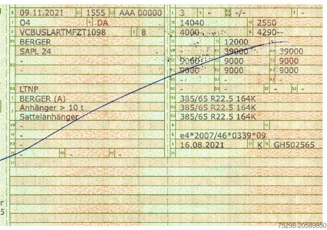 Auflieger mit Arbeitsbühne BERGER SAPL 24 / 4.290 kg
