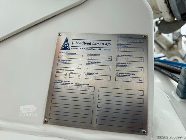 Camión cisterna de vacío SCANIA P360 Euro 6 6x4 Hvidtved Larsen FlexLine 312