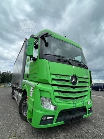 Flatbed truck with tarp MERCEDES-BENZ 2548LL 6x2 E6,-New Motor-Lift-Lenkachse,Retarder