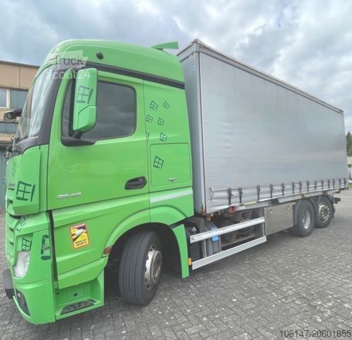 Flatbed truck with tarp MERCEDES-BENZ 2548LL 6x2 E6,-New Motor-Lift-Lenkachse,Retarder