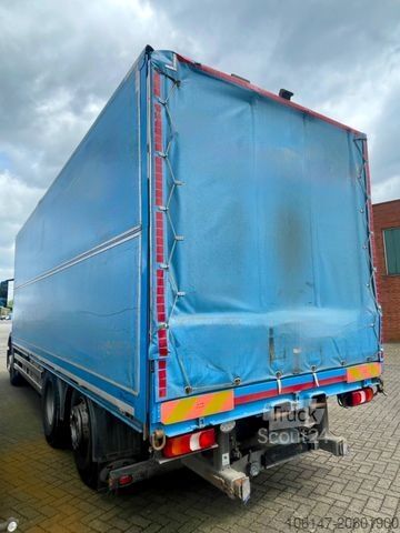 Camión plataforma con toldo MERCEDES-BENZ 2536L Antos 6x2 E6, Klima, M-Haus, Motorschaden!