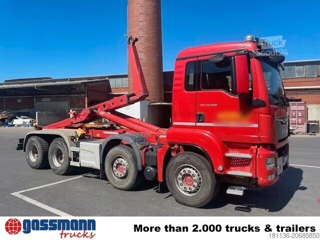 Kanca kasalı yük kamyonu (roll-off) MAN TGS 35.500 8x4 BB, Pritarder, Meiller RK 30.65