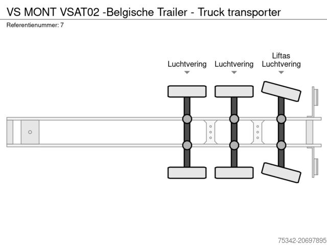 Autotransporter VS MONT VSAT02 -Belgische Trailer - Truck transporter