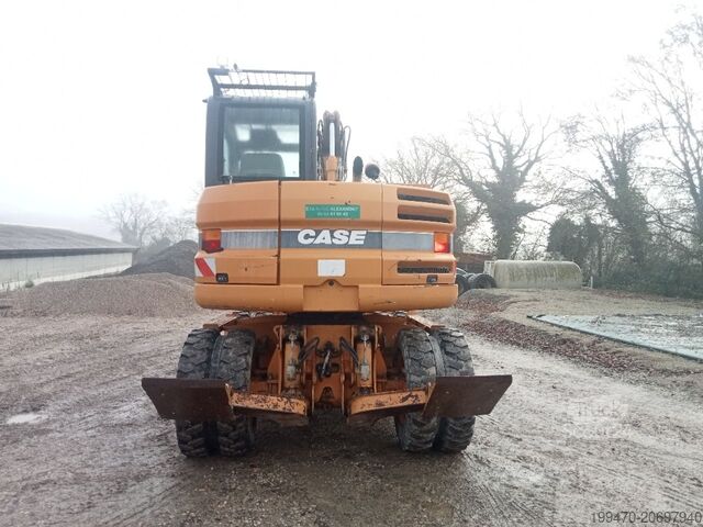 Mobiele graafmachine Case WX95 with 4 excavator buckets and forks