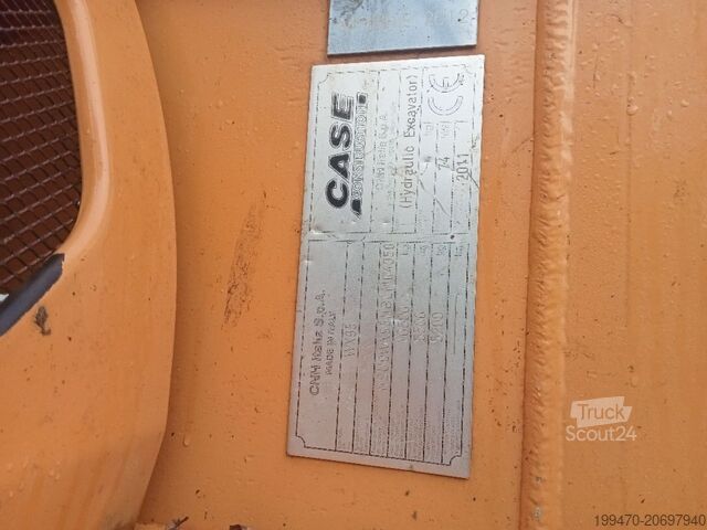 Mobiele graafmachine Case WX95 with 4 excavator buckets and forks