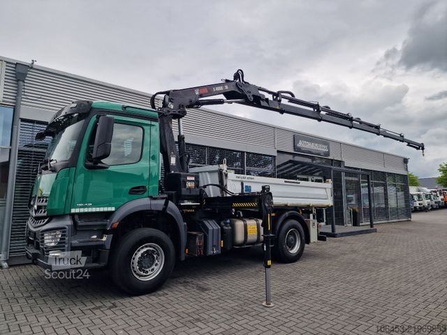 Three-sided tipper truck MERCEDES-BENZ Arocs 1843 Kipper/Kran/Funk/77000KM