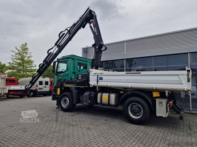 Three-sided tipper truck MERCEDES-BENZ Arocs 1843 Kipper/Kran/Funk/77000KM