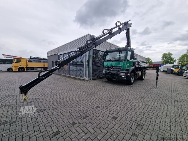 Three-sided tipper truck MERCEDES-BENZ Arocs 1843 Kipper/Kran/Funk/77000KM