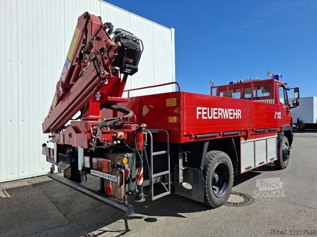 LKW mit Pritsche (offen) MERCEDES-BENZ 917 AF 4x4 Pritsche + Kran 35tkm EX-Feuerwehr