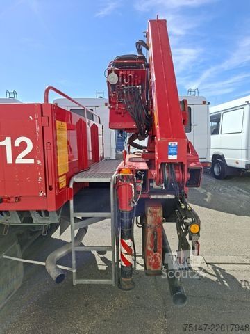 LKW mit Pritsche (offen) MERCEDES-BENZ 917 AF 4x4 Pritsche + Kran 35tkm EX-Feuerwehr