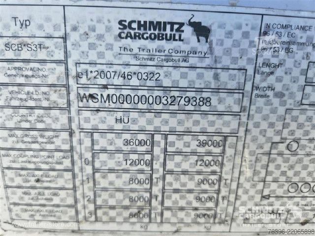 Åben sættevogn med presenning Schmitz Cargobull Semitrailer Curtainsider Mega