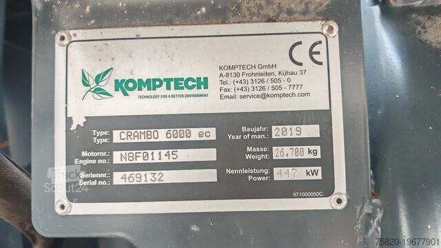 Koksnes šķeldotājs Komptech CRAMBO 6000 MOBILE SLOW-SPEED SHREDDER