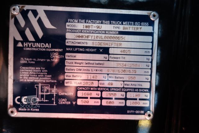 Front loader forklift HYUNDAI 18BT-9U UVV Neu 4,25m Hubh 1680kg Ladegerät