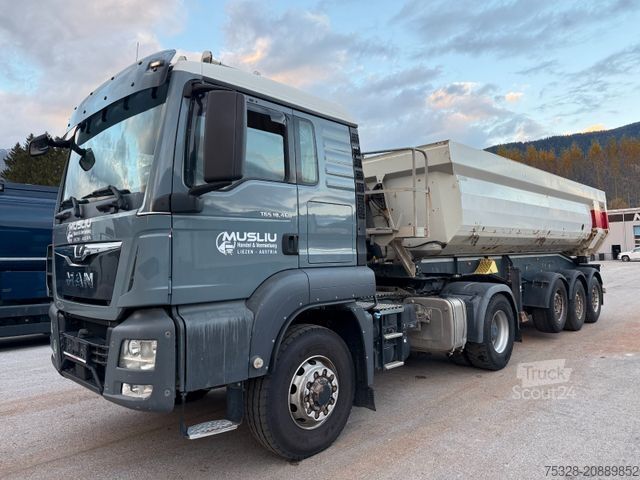 Standardowy ciągnik siodłowy MAN TGS 18.460 4X4 H Pritarder + Auflieger Schwarzmü