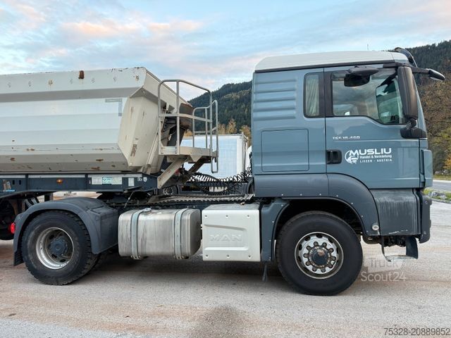 Standardowy ciągnik siodłowy MAN TGS 18.460 4X4 H Pritarder + Auflieger Schwarzmü