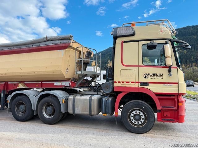 Standardowy ciągnik siodłowy MERCEDES-BENZ Actros 2655 V8 MP3 6X4 BL + Auflieger Schwarzmül